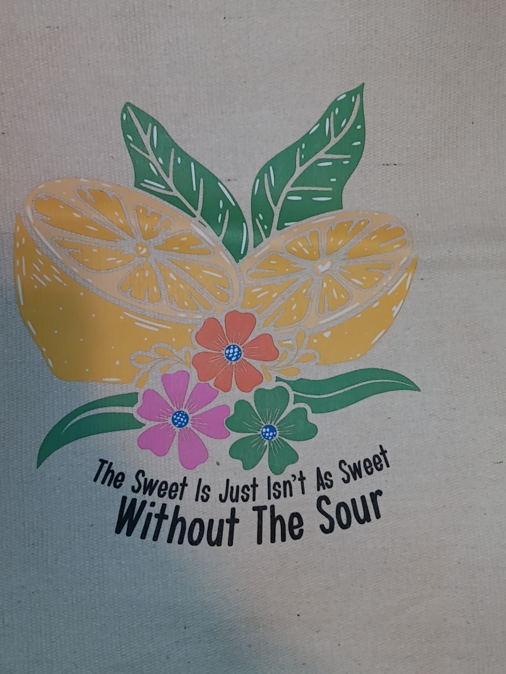 Yellow Lemon Floral Tote Bag